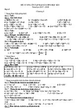 Đề cương ôn tập Đại số Lớp 8 - Học kì I - Năm học 2017-2018